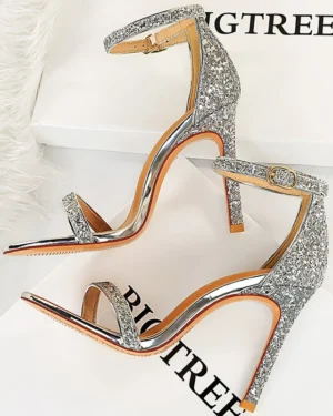 Silver Sparkle Sequins Stiletto