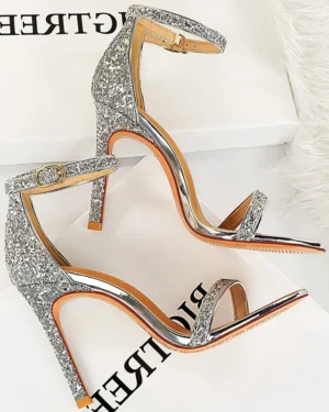 Silver Sparkle Sequins Stiletto